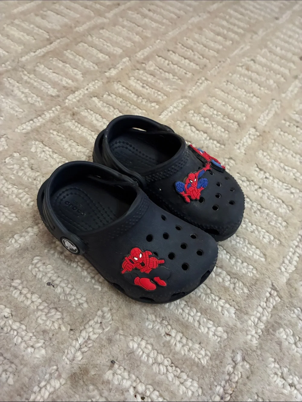 CROCS Black Kids Clog with Red Spider Character